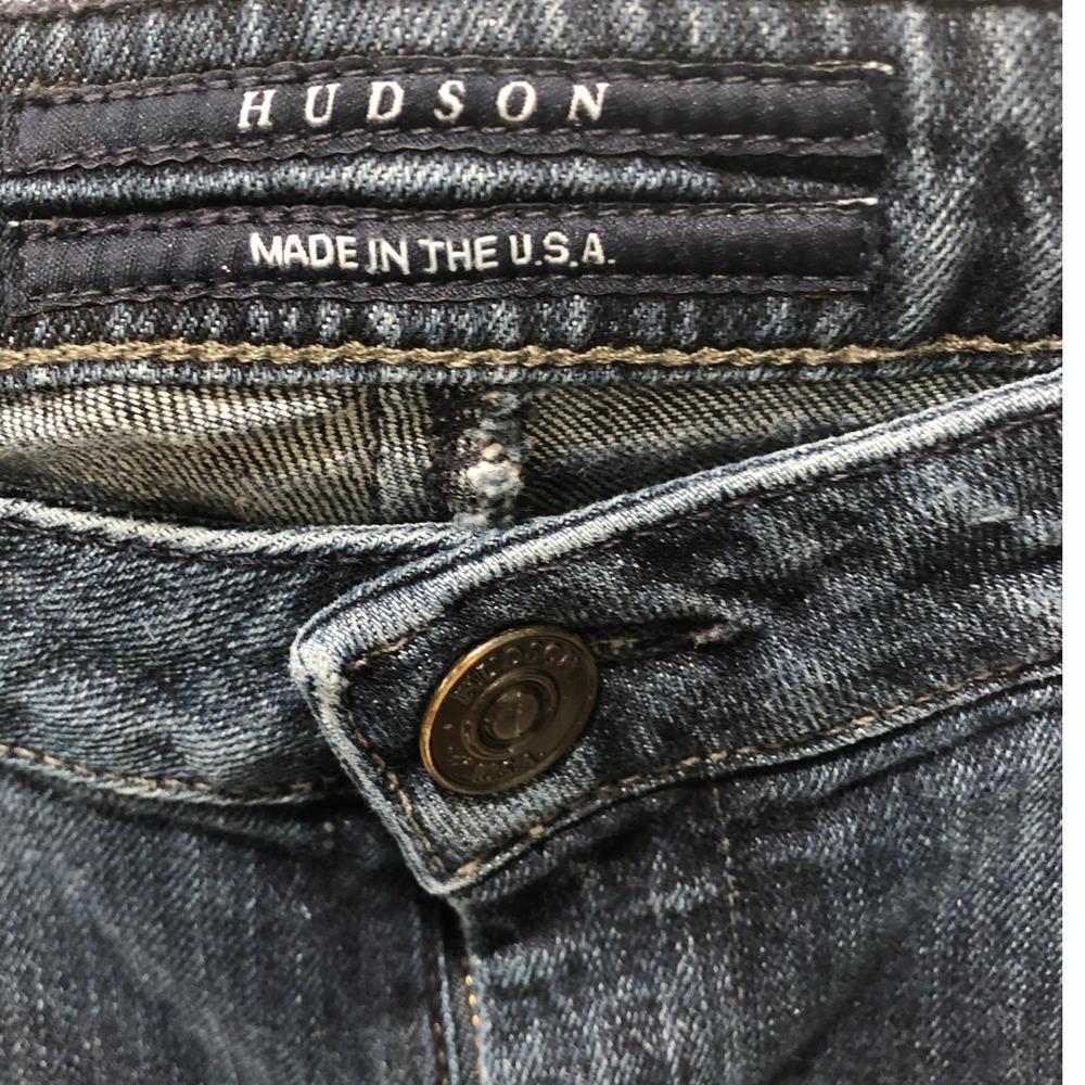 Y2K Hudson Flap Pocket Bootcut Jeans Made USA Dark Wash 30 Cowgirl Core